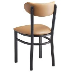 LT&S Boomerang Series Lancaster Table & Seating Boomerang Black Finish Chair With 2 1/2" Light Brown Vinyl Padded Seat And Back 7 LT&S Boomerang Series Lancaster Table & Seating Boomerang Black Finish Chair With 2 1/2" Light Brown Vinyl Padded Seat And Back -BFM Seating sHOP 2092609