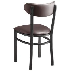 LT&S Boomerang Series Lancaster Table & Seating Boomerang Black Finish Chair With 2 1/2" Dark Brown Vinyl Padded Seat And Back 7 LT&S Boomerang Series Lancaster Table & Seating Boomerang Black Finish Chair With 2 1/2" Dark Brown Vinyl Padded Seat And Back -BFM Seating sHOP 2093176