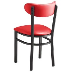 LT&S Boomerang Series Lancaster Table & Seating Boomerang Black Finish Chair With 2 1/2" Red Vinyl Padded Seat And Back -BFM Seating sHOP 2093182