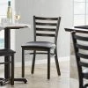 Lancaster Table & Seating Distressed Copper Finish Ladder Back Chair With 2 1/2" Black Vinyl Padded Seat -BFM Seating sHOP 2094511