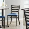 Lancaster Table & Seating Distressed Copper Finish Ladder Back Chair With 2 1/2" Navy Vinyl Padded Seat