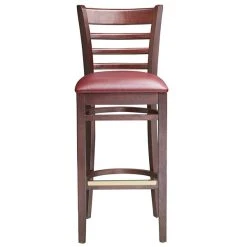 Lancaster Table & Seating Mahogany Ladder Back Bar Height Chair With Burgundy Padded Seat 11 Lancaster Table & Seating Mahogany Ladder Back Bar Height Chair With Burgundy Padded Seat -BFM Seating sHOP 2100319