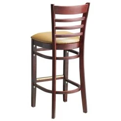 Lancaster Table & Seating Mahogany Ladder Back Bar Height Chair With Light Brown Padded Seat -BFM Seating sHOP 2100346