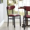 LT&S Boomerang Series Lancaster Table & Seating Boomerang Black Finish Chair With 2 1/2" Burgundy Vinyl Padded Seat And Back 1 LT&S Boomerang Series Lancaster Table & Seating Boomerang Black Finish Chair With 2 1/2" Burgundy Vinyl Padded Seat And Back -BFM Seating sHOP 2100434