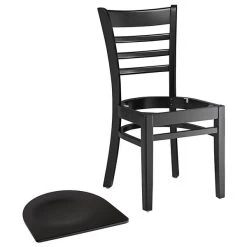 Lancaster Table & Seating Black Finish Wooden Ladder Back Chair With Black Wooden Seat 10 Lancaster Table & Seating Black Finish Wooden Ladder Back Chair With Black Wooden Seat -BFM Seating sHOP 2105232