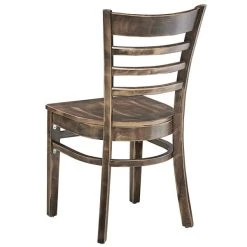 Lancaster Table & Seating Vintage Finish Wooden Ladder Back Chair With Vintage Wood Seat -BFM Seating sHOP 2107008