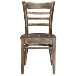 Lancaster Table & Seating Vintage Finish Wooden Ladder Back Chair With Vintage Wood Seat -BFM Seating sHOP 2107009