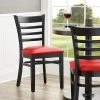 Lancaster Table & Seating Black Finish Wooden Ladder Back Chair With 2 1/2" Red Padded Seat -BFM Seating sHOP 2108520