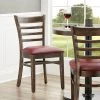 Lancaster Table & Seating Vintage Finish Wooden Ladder Back Chair With 2 1/2" Burgundy Padded Seat -BFM Seating sHOP 2108609