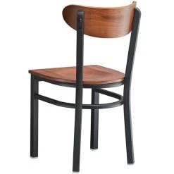 LT&S Boomerang Series Lancaster Table & Seating Boomerang Black Finish Chair With Antique Walnut Wood Seat And Back 7 LT&S Boomerang Series Lancaster Table & Seating Boomerang Black Finish Chair With Antique Walnut Wood Seat And Back -BFM Seating sHOP 2127665