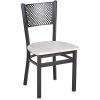 BFM Seating Polk Sand Black Steel Perforated Back Chair With Relic Antique Wash Melamine Seat