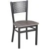 BFM Seating Polk Sand Black Steel Perforated Back Chair With Relic Chestnut Melamine Seat -BFM Seating sHOP 2176083