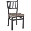 BFM Seating Troy Sand Black Steel Slat Back Chair With Relic Farm House Melamine Seat -BFM Seating sHOP 2176110
