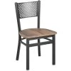 BFM Seating Polk Sand Black Steel Perforated Back Chair With Relic Knotty Pine Melamine Seat -BFM Seating sHOP 2176159