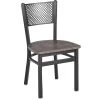 BFM Seating Polk Sand Black Steel Perforated Back Chair With Relic Rustic Copper Melamine Seat