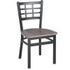 BFM Seating Marietta Sand Black Steel Window Back Chair With Relic Chestnut Melamine Seat