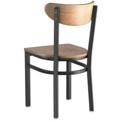 LT&S Boomerang Series Lancaster Table & Seating Boomerang Black Finish Chair With Vintage Wood Seat And Back 7 LT&S Boomerang Series Lancaster Table & Seating Boomerang Black Finish Chair With Vintage Wood Seat And Back -BFM Seating sHOP 2190272