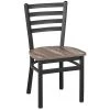 BFM Seating Lima Sand Black Steel Ladder Back Side Chair With Relic Farmhouse Seat -BFM Seating sHOP 2203932