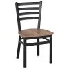 BFM Seating Lima Sand Black Steel Ladder Back Side Chair With Relic Knotty Pine Seat -BFM Seating sHOP 2203934