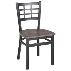 BFM Seating Marietta Sand Black Steel Side Chair With Relic Rustic Copper Seat