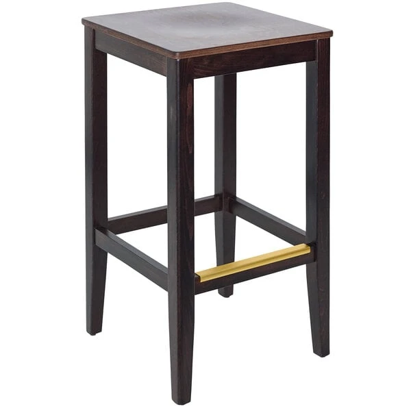 BFM Seating Stockton Dark Walnut Beechwood Square Backless Barstool With Veneer Wood Seat 3 BFM Seating Stockton Dark Walnut Beechwood Square Backless Barstool With Veneer Wood Seat