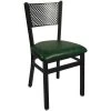 BFM Seating Polk Sand Black Steel Side Chair With 2" Green Vinyl Seat