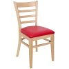 BFM Seating Berkeley Natural Beechwood Ladder Back Side Chair With 2" Red Vinyl Seat 1 BFM Seating Berkeley Natural Beechwood Ladder Back Side Chair With 2" Red Vinyl Seat -BFM Seating sHOP 2254428
