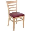 BFM Seating Berkeley Natural Beechwood Ladder Back Side Chair With 2" Burgundy Vinyl Seat 2 BFM Seating Berkeley Natural Beechwood Ladder Back Side Chair With 2" Burgundy Vinyl Seat -BFM Seating sHOP 2254430