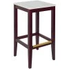 BFM Seating Stockton Dark Mahogany Beechwood Square Backless Barstool With Relic Antique Wash Seat -BFM Seating sHOP 2254561