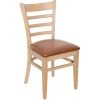 BFM Seating Berkeley Natural Beechwood Ladder Back Side Chair With 2" Light Brown Vinyl Seat 2 BFM Seating Berkeley Natural Beechwood Ladder Back Side Chair With 2" Light Brown Vinyl Seat -BFM Seating sHOP 2254668
