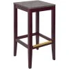 BFM Seating Stockton Dark Mahogany Beechwood Square Backless Barstool With Relic Rustic Copper Seat -BFM Seating sHOP 2254670