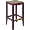 BFM Seating Stockton Dark Mahogany Beechwood Square Backless Barstool With Relic Knotty Pine Seat -BFM Seating sHOP 2254671