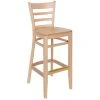 BFM Seating Berkeley Natural Beechwood Ladder Back Barstool With Veneer Wood Seat -BFM Seating sHOP 2287415