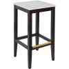 BFM Seating Stockton Dark Walnut Beechwood Square Backless Barstool With Relic Antique Wash Seat -BFM Seating sHOP 2287950
