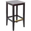 BFM Seating Stockton Dark Walnut Beechwood Square Backless Barstool With Relic Chestnut Seat -BFM Seating sHOP 2287964