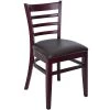 BFM Seating Berkeley Dark Mahogany Beechwood Ladder Back Side Chair With 2" Dark Brown Vinyl Seat 2 BFM Seating Berkeley Dark Mahogany Beechwood Ladder Back Side Chair With 2" Dark Brown Vinyl Seat -BFM Seating sHOP 2287970