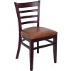 BFM Seating Berkeley Dark Mahogany Beechwood Ladder Back Side Chair With 2" Light Brown Vinyl Seat 2 BFM Seating Berkeley Dark Mahogany Beechwood Ladder Back Side Chair With 2" Light Brown Vinyl Seat -BFM Seating sHOP 2287972