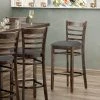 Lancaster Table & Seating Vintage Finish Wooden Ladder Back Bar Height Chair With Dark Gray Padded Seat 2 Lancaster Table & Seating Vintage Finish Wooden Ladder Back Bar Height Chair With Dark Gray Padded Seat -BFM Seating sHOP 2294061
