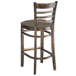 Lancaster Table & Seating Vintage Finish Wooden Ladder Back Bar Height Chair With Taupe Padded Seat 8 Lancaster Table & Seating Vintage Finish Wooden Ladder Back Bar Height Chair With Taupe Padded Seat -BFM Seating sHOP 2294081
