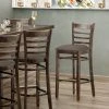 Lancaster Table & Seating Vintage Finish Wooden Ladder Back Bar Height Chair With Taupe Padded Seat 2 Lancaster Table & Seating Vintage Finish Wooden Ladder Back Bar Height Chair With Taupe Padded Seat -BFM Seating sHOP 2294085
