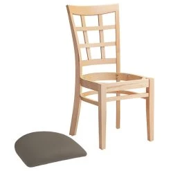 Lancaster Table & Seating Natural Finish Wooden Window Back Chair With Taupe Padded Seat 9 Lancaster Table & Seating Natural Finish Wooden Window Back Chair With Taupe Padded Seat -BFM Seating sHOP 2295201