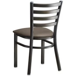 Lancaster Table & Seating Distressed Copper Finish Ladder Back Chair With 2 1/2" Taupe Vinyl Padded Seat -BFM Seating sHOP 2295472