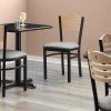 Lancaster Table & Seating Natural Finish Bistro Dining Chair With 2 1/2" Light Gray Vinyl Padded Seat 1 Lancaster Table & Seating Natural Finish Bistro Dining Chair With 2 1/2" Light Gray Vinyl Padded Seat -BFM Seating sHOP 2296622