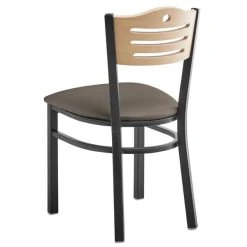 Lancaster Table & Seating Natural Finish Bistro Dining Chair With 2 1/2" Taupe Vinyl Padded Seat -BFM Seating sHOP 2296624