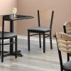Lancaster Table & Seating Natural Finish Bistro Dining Chair With 2 1/2" Dark Gray Vinyl Padded Seat - Detached Seat -BFM Seating sHOP 2296630