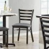 Lancaster Table & Seating Distressed Copper Finish Ladder Back Chair With 2 1/2" Dark Gray Vinyl Padded Seat