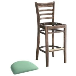 Lancaster Table & Seating Vintage Finish Wooden Ladder Back Bar Height Chair With Seafoam Padded Seat 9 Lancaster Table & Seating Vintage Finish Wooden Ladder Back Bar Height Chair With Seafoam Padded Seat -BFM Seating sHOP 2297225