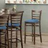 Lancaster Table & Seating Vintage Finish Wooden Ladder Back Bar Height Chair With Blue Padded Seat 2 Lancaster Table & Seating Vintage Finish Wooden Ladder Back Bar Height Chair With Blue Padded Seat -BFM Seating sHOP 2297230