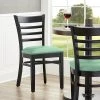 Lancaster Table & Seating Black Finish Wooden Ladder Back Chair With Seafoam Padded Seat -BFM Seating sHOP 2297258