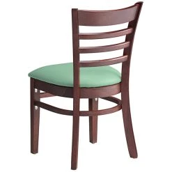 Lancaster Table & Seating Mahogany Finish Wooden Ladder Back Chair With Seafoam Padded Seat 8 Lancaster Table & Seating Mahogany Finish Wooden Ladder Back Chair With Seafoam Padded Seat -BFM Seating sHOP 2297273